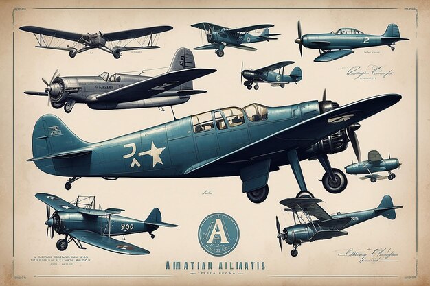 Le temps de vol à travers le design vintage de la tee d'aviation