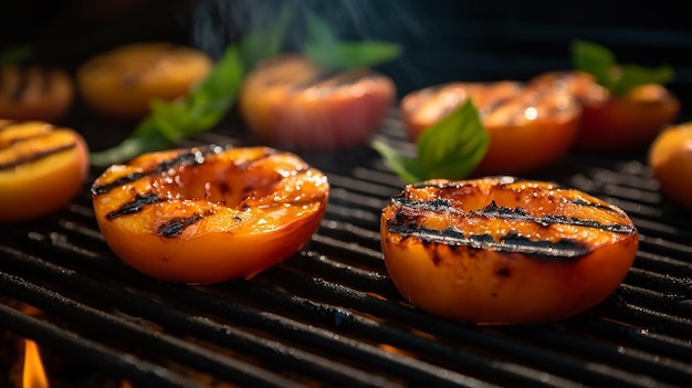 Temptation tropicale Ananas grillé d'en haut sur une table en bois