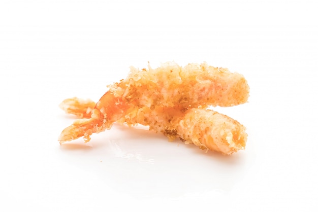 tempura de crevettes sur fond blanc