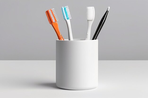 Tenant de brosse à dents Mockup Espace blanc pour votre conception