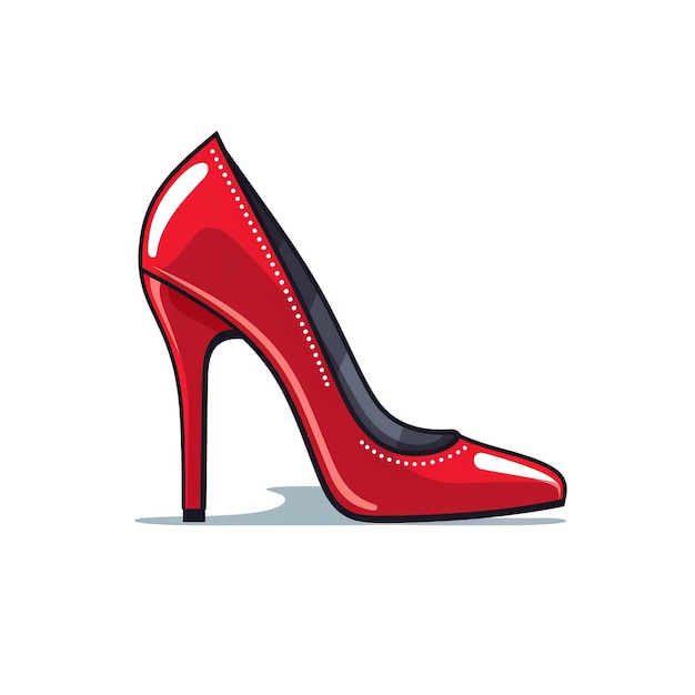 Tendance Talons Hauts Chaussures Cartoon Square Illustration