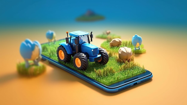 Tendance technologique futuriste dans le concept de ferme intelligente Les agriculteurs utilisent l'IA pour aider l'agriculture à stimuler la production agricole