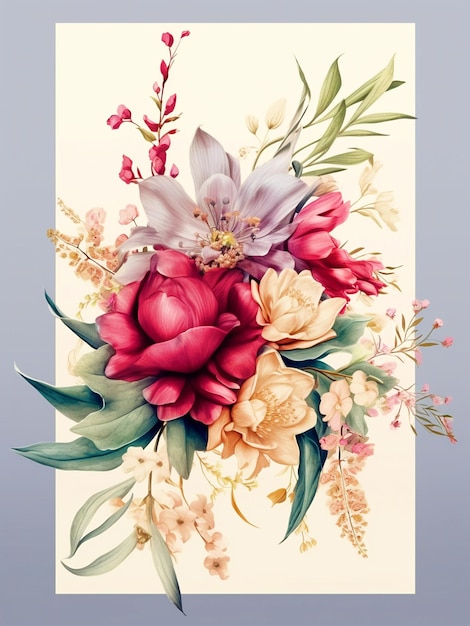 Tender aquarelle d&#39;invitation de mariage floral