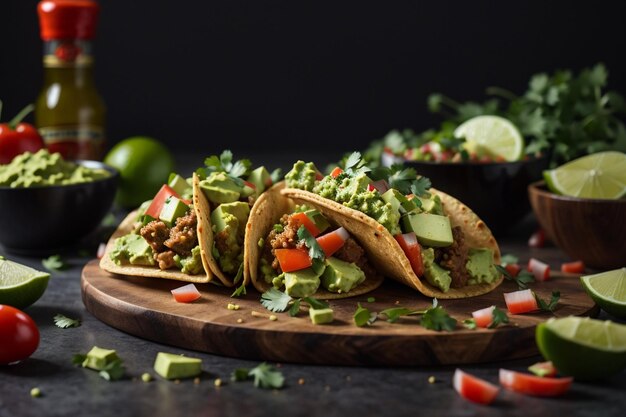 La tentation des tacos végétaliens avec du guacamole