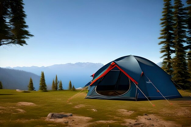 Tente de camping près d'une forêt