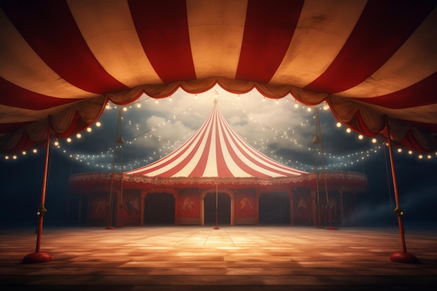 Photo tente de cirque vue de l'intérieur illustration de l'ia générative