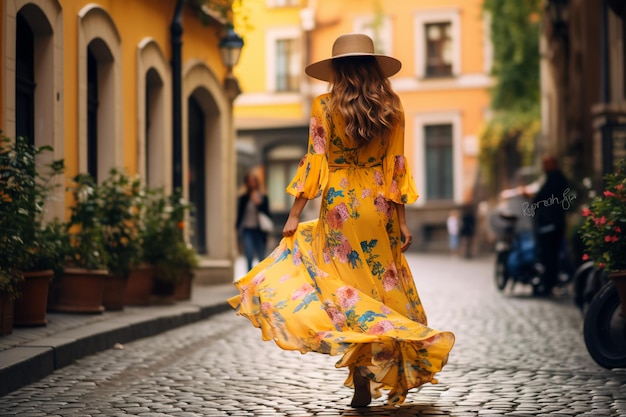 Une tenue féminine d'automne bohémienne chic dans une palette confortable et à la mode