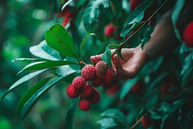 Tenue de fruits de litchi