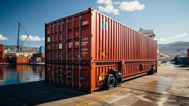 Terminal à conteneurs et grue dans le port génératif ai