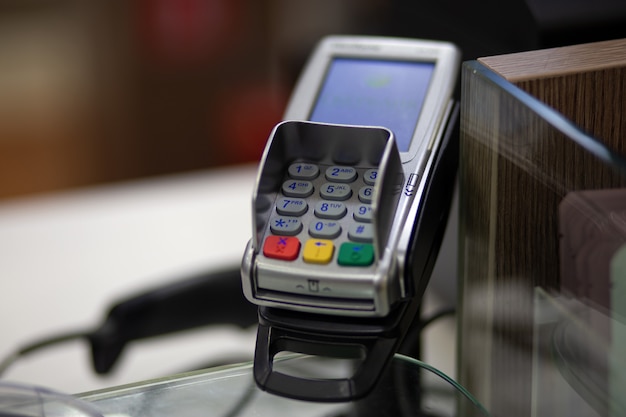 Photo terminal de paiement par carte bancaire