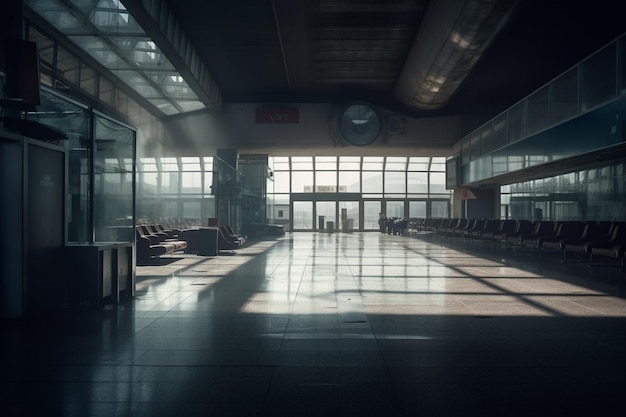 Terminal de vol d'avions d'aéroport Aérodrome avec des installations étendues pour le transport aérien commercial système complexe de services de contrôle des passagers et de contrôle des aéronefs