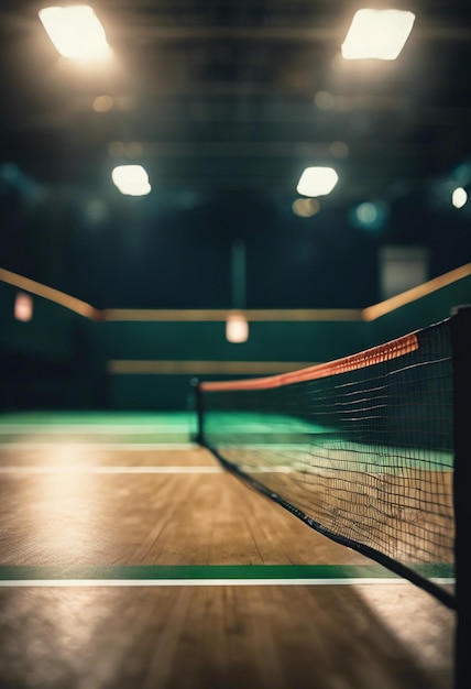 Photo terrain de badminton la nuit