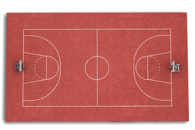 Terrain de basket-ball de rendu 3D