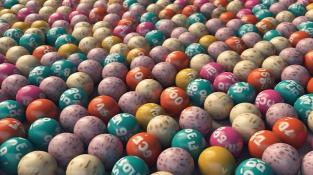 Terrain couvert de boules de loterie