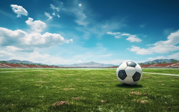 Terrain de football avec ballon