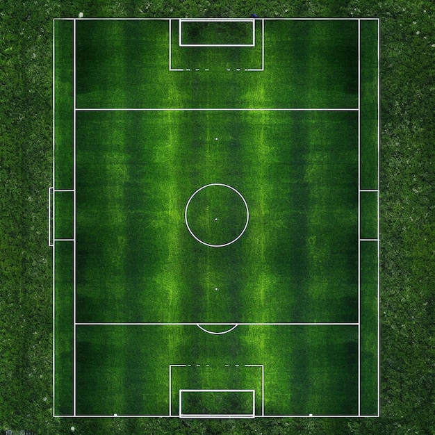 Un terrain de football avec le numéro 4 sur le côté