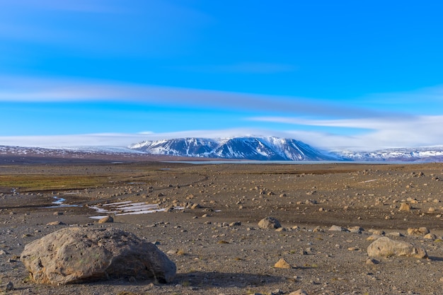 Terrain de Mars dans les hautes terres islandaises longue exposition
