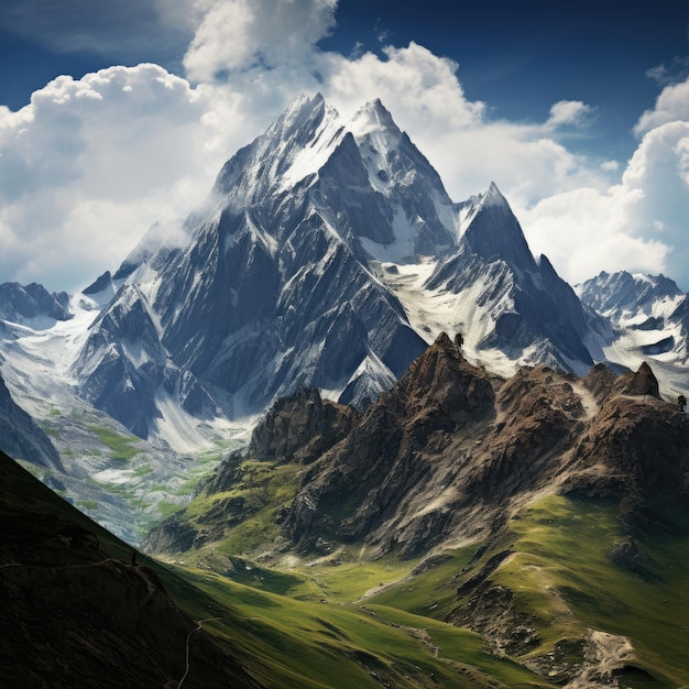 Terrain de montagne majestueux et accidenté