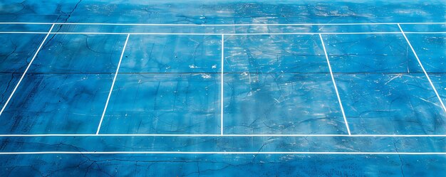 Photo le terrain de tennis est montré dans une photo de l'eau