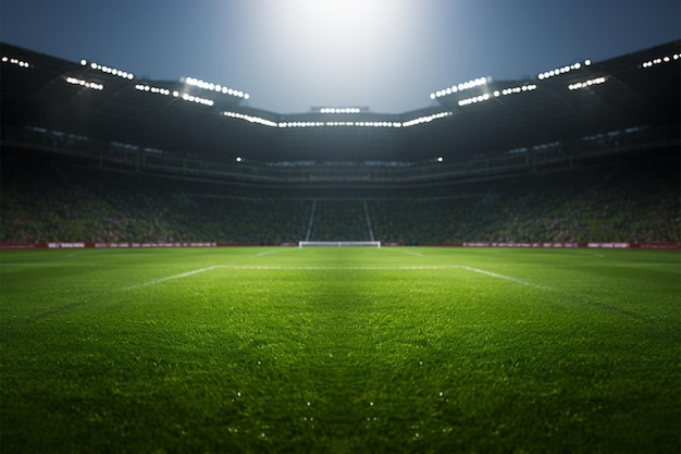 Un terrain vert luxuriant où la magie du football se déroule sous le soleil