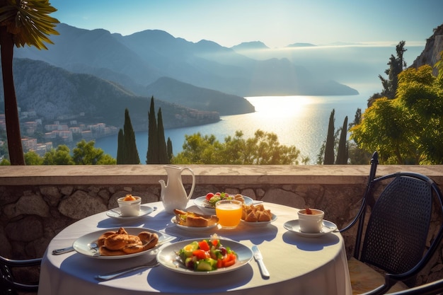 Terrasse petit-déjeuner Générer Ai