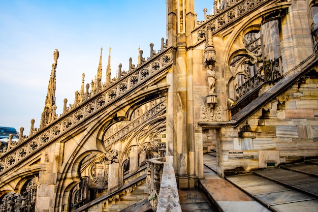 Terrasses de la cathédrale duomo de milan