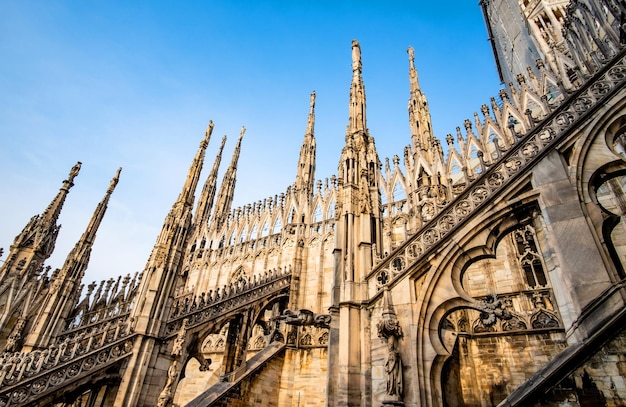 Terrasses de la cathédrale Duomo de Milan