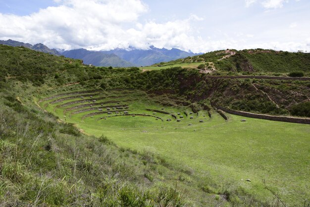 Les terrasses incas de Moray Chaque niveau a son propre microclimat Moray est un site archéologique près de la Vallée Sacrée