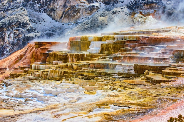 Terrasses magnifiques et torrides à Yellowstone Mammoth Hot Springs