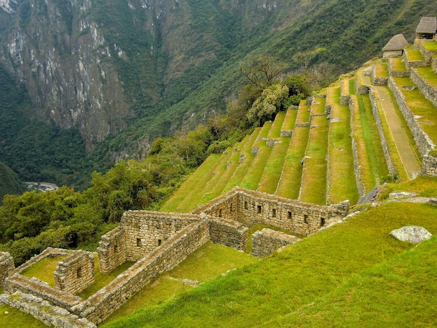 Les terrasses ou plates-formes structures de l'Empire Inca à Machu Picchu Cusco Cuzco Pérou