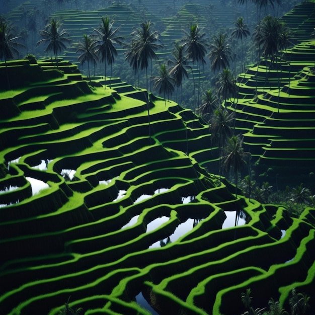 Les terrasses de riz de l'Indonésie Les rizières de Bali, en Indonésie