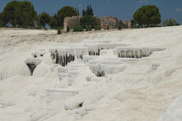 Terrasses en travertin à Pamukkale à Denizli Turkiye