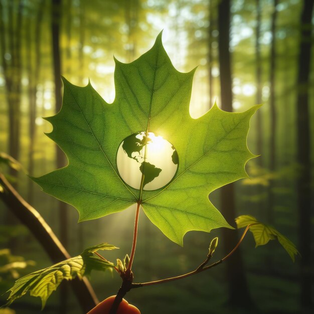 Photo terre découpée sur une feuille de marbre verte