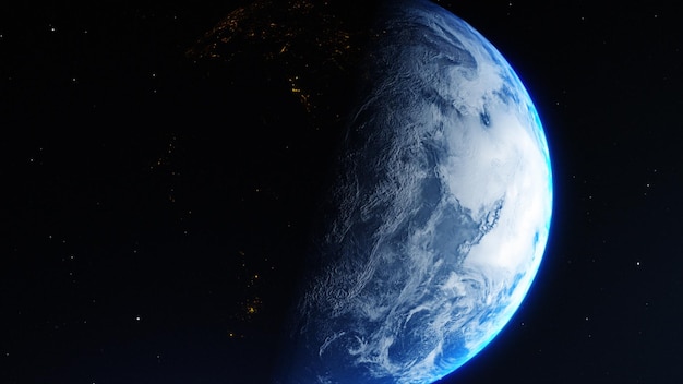 Terre depuis l'espace abstrait rendu 3d