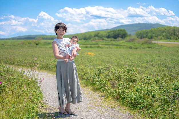 La terre et les parents du ciel d'Hokkaido