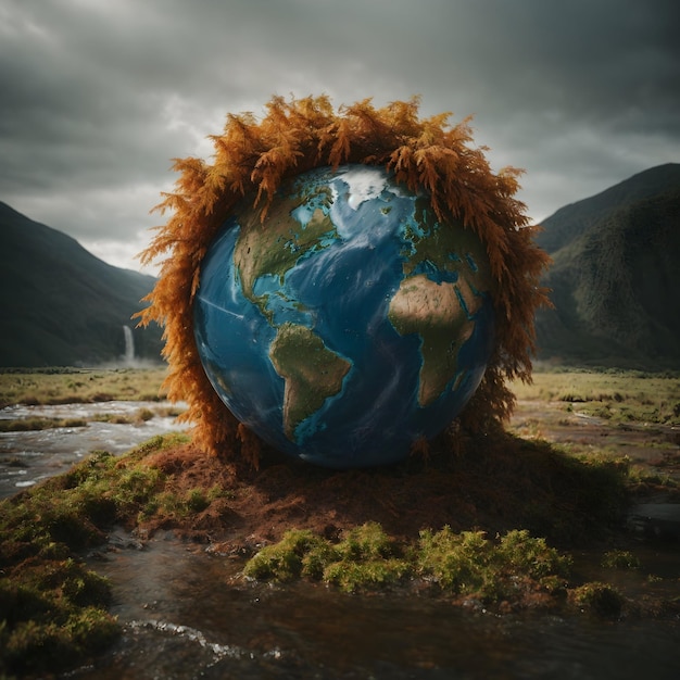Terre polluée et changement climatique sur Terre
