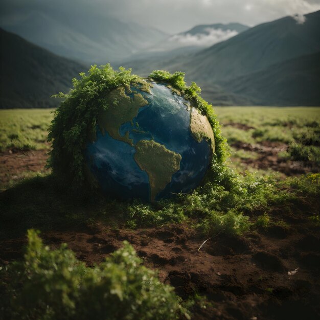 Terre polluée et changement climatique sur Terre