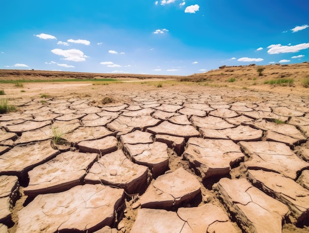 Terre sèche et craquelée