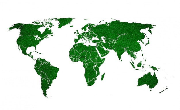 Terre verte sur fond blanc