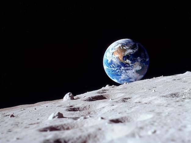 Photo la terre vue depuis la lune