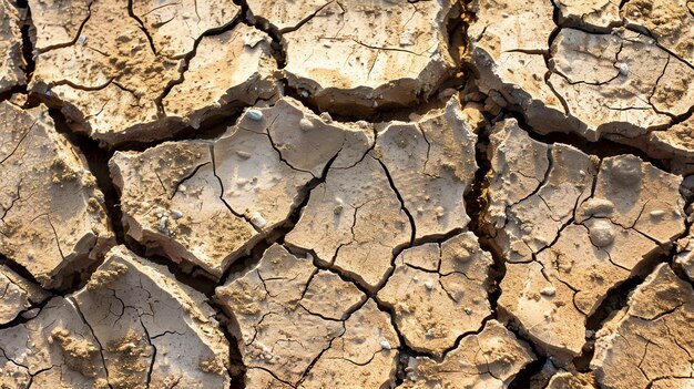 Photo terres arides avec terre fissurée concept d'érosion du sol et de désertification