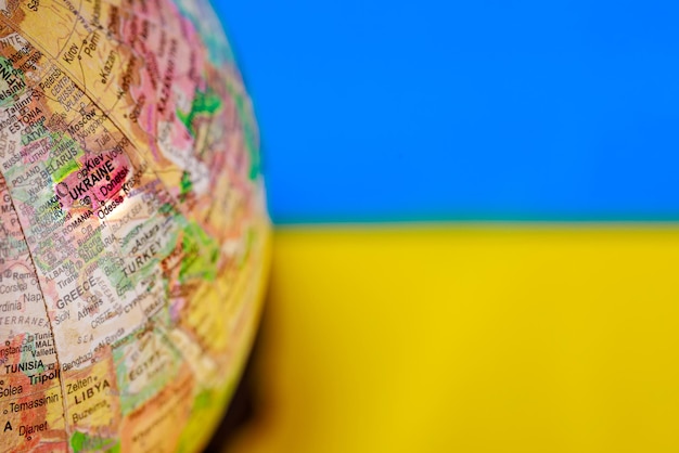 Territoire de l'Ukraine marqué en rouge sur la carte Arrêtez la guerre Pas de guerre