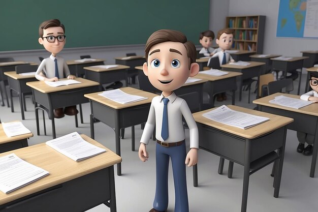 Test d'examen 3D de l'homme en classe