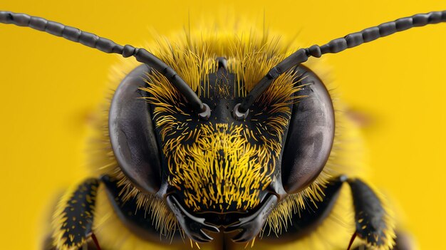 Photo une tête d'abeille est une merveille de la nature.