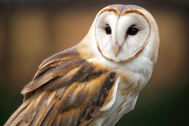 Tête d'albahead Owl Tyto en gros plan AI Generation