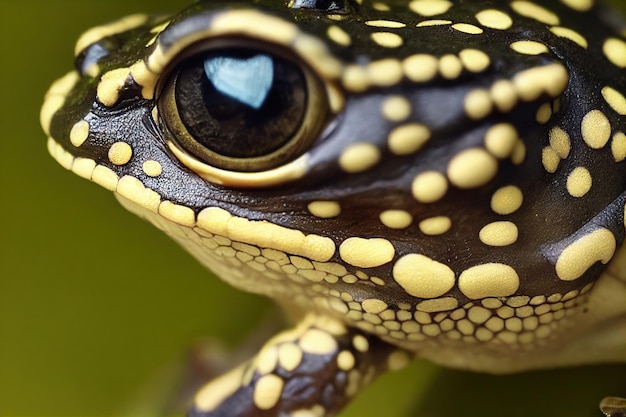 Tête d'amphibien salamandre avec de grands yeux gris gros plan