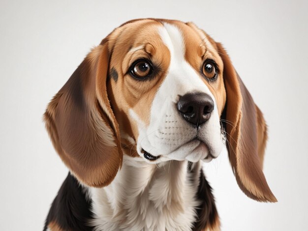 tête de beagle isolée sur blanc