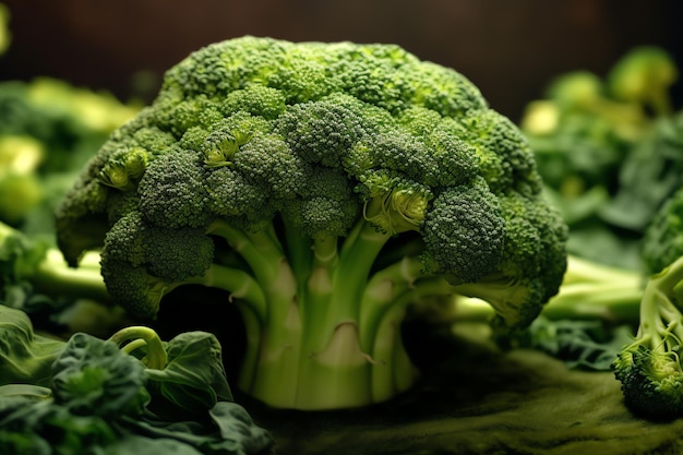 Photo une tête de brocoli sur une table