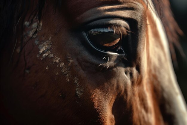 Tête de cheval gros plan détaillé Générer Ai