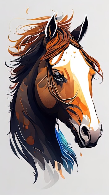 Tête de cheval avec une longue crinière Illustration vectorielle